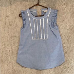 Loft sleeveless chambray top